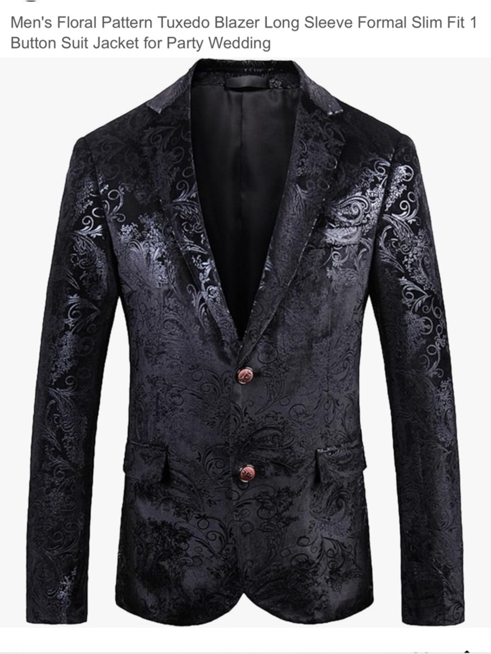 Men's Black Floral Jacquard Shirt Jacket